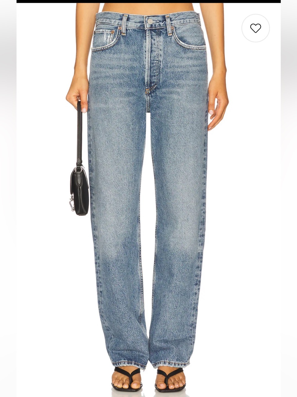 Agolde Fran Jeans Low Slung Easy Straight in Invention Wash Size 28 Self Cuffed